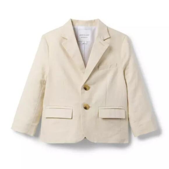 Janie and Jack Spcl Ocat Boys Linen Cotton Blazer Color light khaki boys size 3 - Picture 1 of 7
